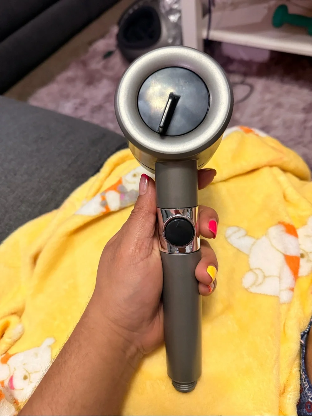Handheld Turbocharged Shower Head in Silver